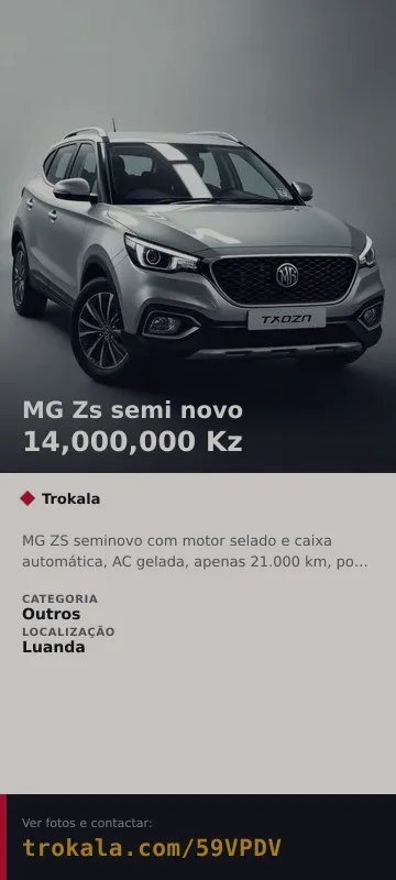 Cartão do anúncio: MG Zs semi novo