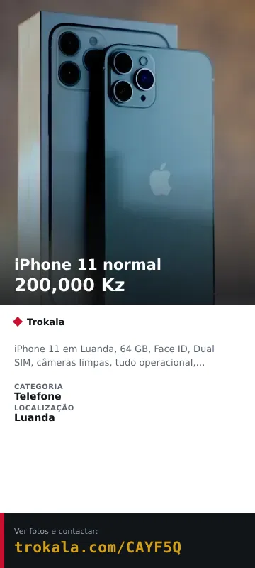 Cartão do anúncio: iPhone 11 normal