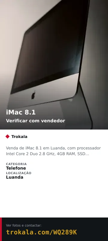 Cartão do anúncio: iMac 8.1