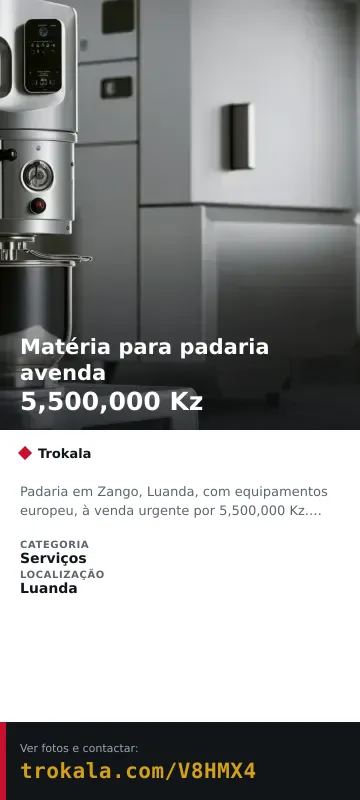 Cartão do anúncio: Matéria para padaria avenda