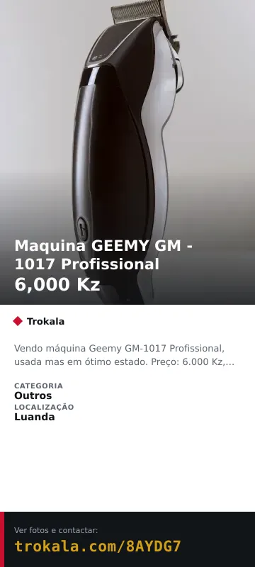 Cartão do anúncio: Maquina GEEMY GM - 1017 Profissional