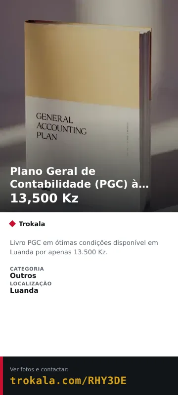 Cartão do anúncio: Plano Geral de Contabilidade (PGC) à venda