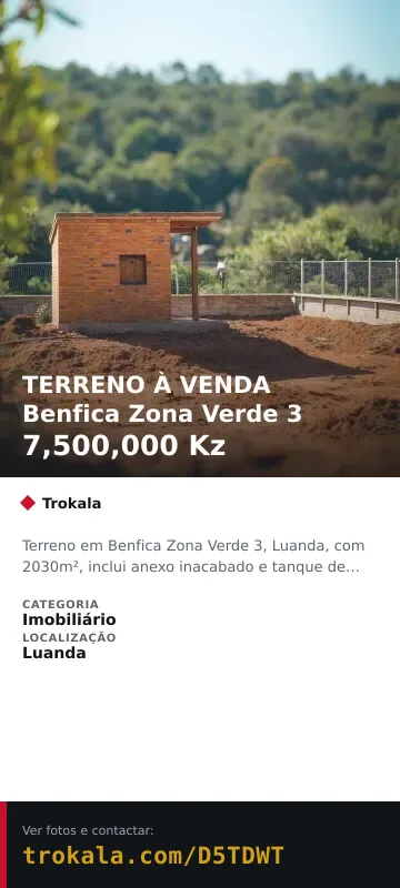 Cartão do anúncio: TERRENO À VENDA Benfica Zona Verde 3