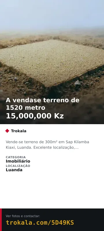 Cartão do anúncio: A vendase terreno de 1520 metro