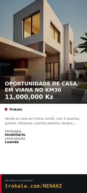 Cartão do anúncio: OPORTUNIDADE DE CASA EM VIANA NO KM30