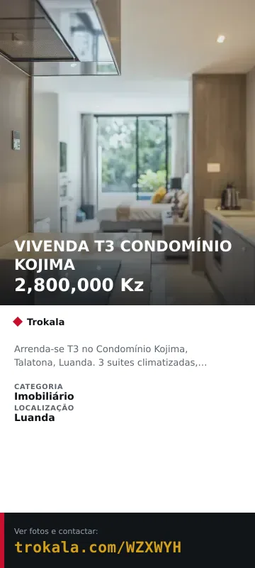 Cartão do anúncio: VIVENDA T3 CONDOMÍNIO KOJIMA