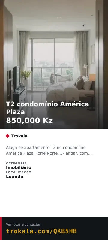 Cartão do anúncio: T2 condomínio América Plaza