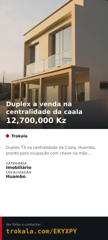 Cartão do anúncio: Duplex a venda na centralidade da caala