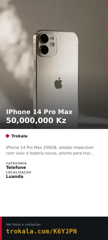 Cartão do anúncio: IPhone 14 Pro Max
