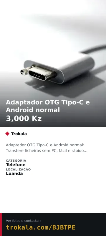 Cartão do anúncio: Adaptador OTG Tipo-C e Android normal