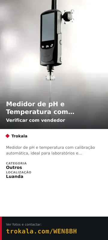 Cartão do anúncio: Medidor de pH e Temperatura com Calibração Automática