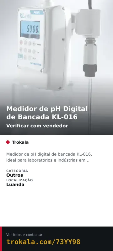 Cartão do anúncio: Medidor de pH Digital de Bancada KL-016