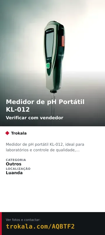 Cartão do anúncio: Medidor de pH Portátil KL-012