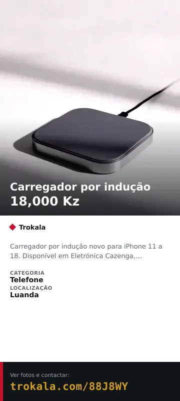 Cartão do anúncio: Carregador por indução