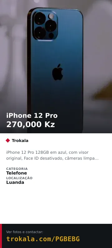 Cartão do anúncio: iPhone 12 Pro