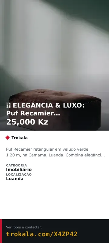 Cartão do anúncio: ✨ ELEGÂNCIA & LUXO: Puf Recamier Retangular em Veludo Verde (1.20 m)