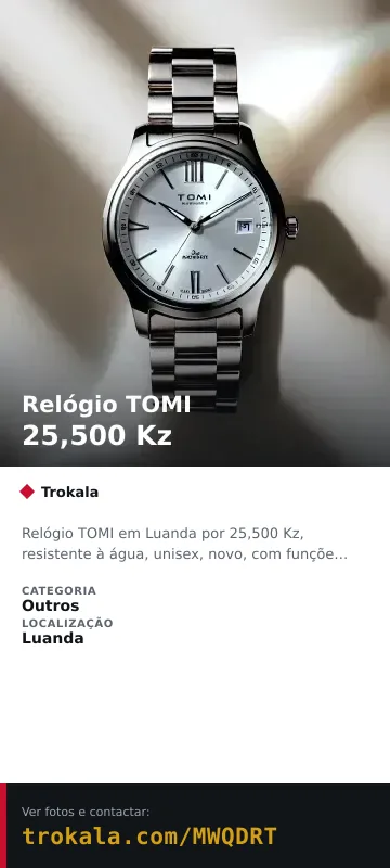 Cartão do anúncio: Relógio TOMI