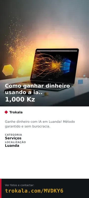 Cartão do anúncio: Como ganhar dinheiro usando a ia..
