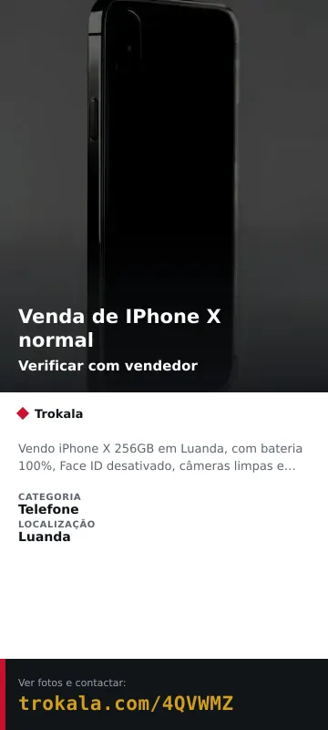 Cartão do anúncio: Venda de IPhone X normal