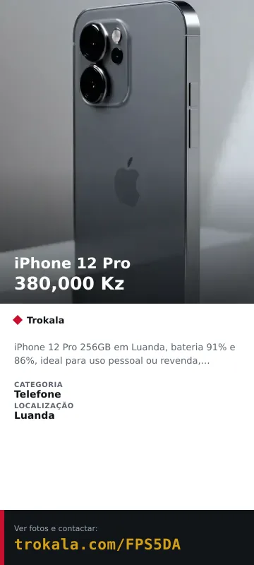Cartão do anúncio: iPhone 12 Pro