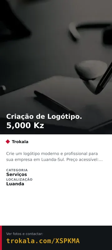 Cartão do anúncio: Criação de Logótipo.