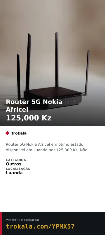 Cartão do anúncio: Router 5G Nokia Africel